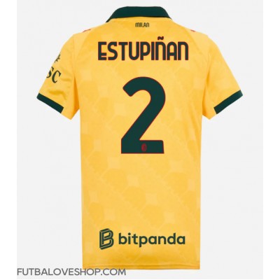 Dres AC Milan Pervis Estupinan #2 Tretina pre Ženy 2025-26 Krátky Rukáv Dres AC Milan Pervis Estupinan #2 Tretina pre Ženy 2025-26 Krátky Rukáv